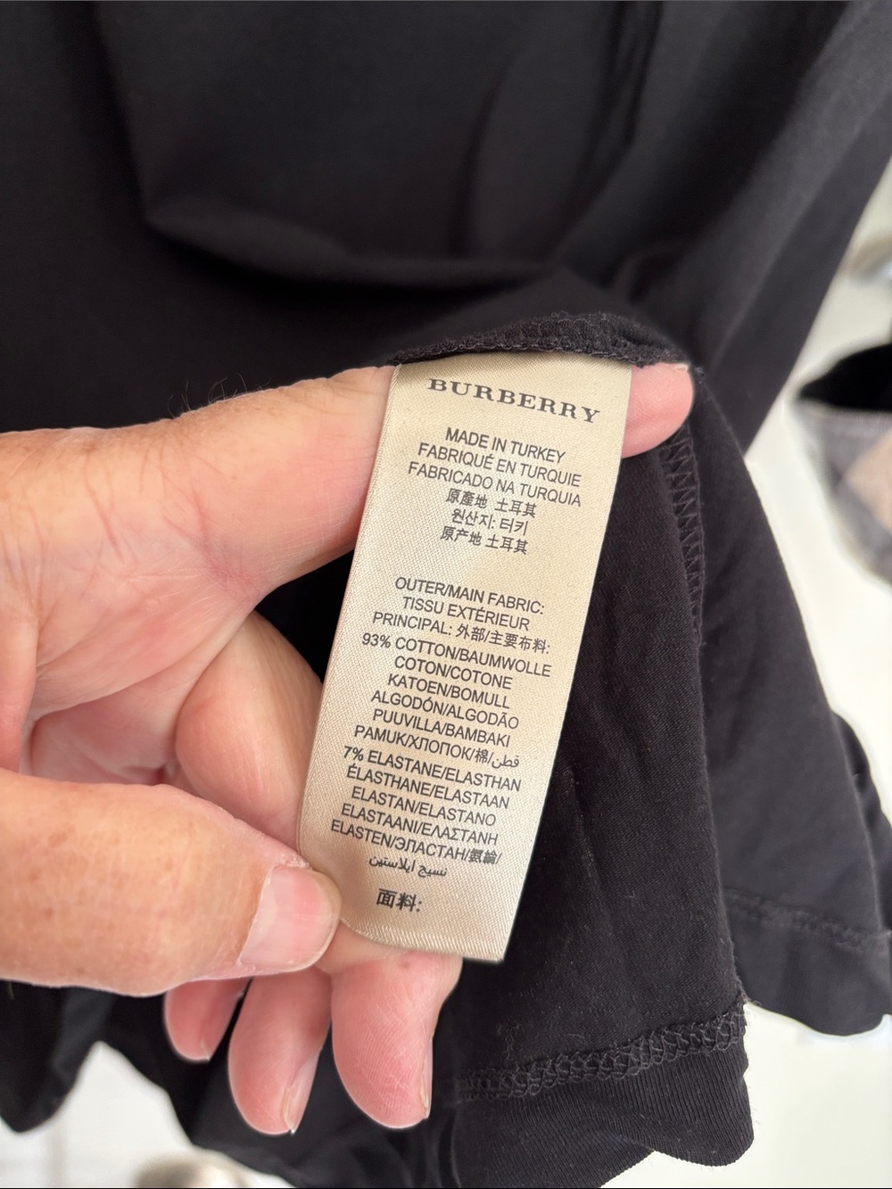 Burberry Ladies Black Nova Check 93% Cotton/Spandex Light Top-XL - Picture 6 of 14